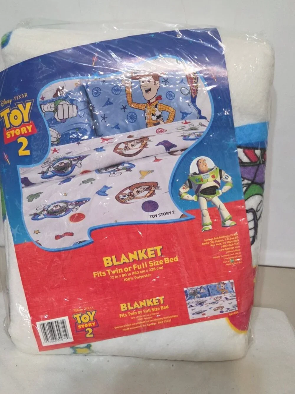 Disney Pixar Toy Story 2 Blanket New In Package Vintage Twin/Full Buzz Woody